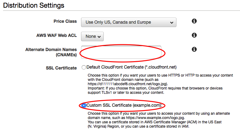 Distribution settings